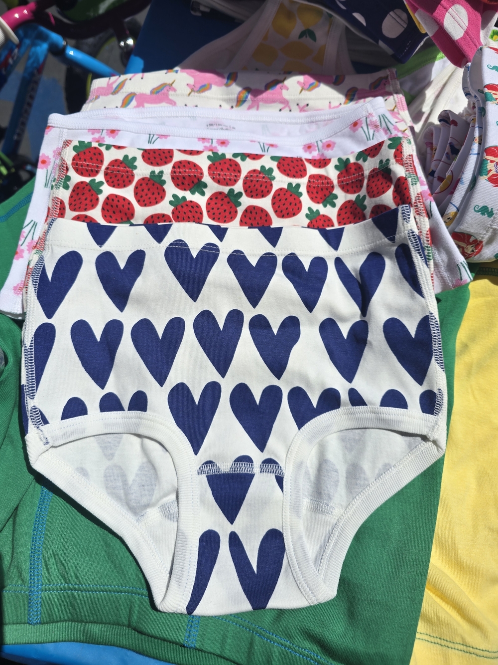 Hanna Andersson Navy Heart & Red Strawberry Print Girls' Cotton Briefs